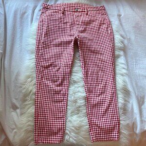 Red and White Checkered Capri Pants